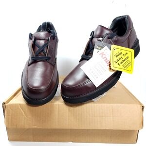 Vintage Knapp Mens Size 10.5 D Steel-Toe Dress Work Shoes Brown Leather Lace-Ups